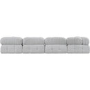  Manufacturer Color_Grey -- Ames 136" Grey Boucle Fabric Upholstered 4 pc Modular Sofa IMAGE 3