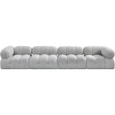  Manufacturer Color_Grey -- Ames 136" Grey Boucle Fabric Upholstered 4 pc Modular Sofa IMAGE 4