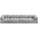  Manufacturer Color_Grey -- Ames 136" Grey Boucle Fabric Upholstered 4 pc Modular Sofa IMAGE 5