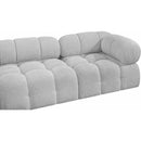  Manufacturer Color_Grey -- Ames 136" Grey Boucle Fabric Upholstered 4 pc Modular Sofa IMAGE 8