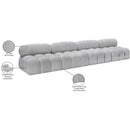 Manufacturer Color_Grey -- Ames 136" Grey Boucle Fabric Upholstered 4 pc Armless Modular Sofa IMAGE 10
