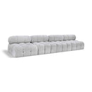  Manufacturer Color_Grey -- Ames 136" Grey Boucle Fabric Upholstered 4 pc Armless Modular Sofa IMAGE 1