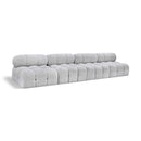 Meridian Ames Grey Boucle Fabric Modular Sofa IMAGE 1