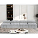  Manufacturer Color_Grey -- Ames 136" Grey Boucle Fabric Upholstered 4 pc Armless Modular Sofa IMAGE 2