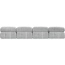  Manufacturer Color_Grey -- Ames 136" Grey Boucle Fabric Upholstered 4 pc Armless Modular Sofa IMAGE 3