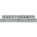  Manufacturer Color_Grey -- Ames 136" Grey Boucle Fabric Upholstered 4 pc Armless Modular Sofa IMAGE 4