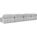  Manufacturer Color_Grey -- Ames 136" Grey Boucle Fabric Upholstered 4 pc Armless Modular Sofa IMAGE 6