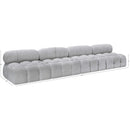  Manufacturer Color_Grey -- Ames 136" Grey Boucle Fabric Upholstered 4 pc Armless Modular Sofa IMAGE 9