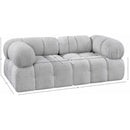  Manufacturer Color_Grey -- Ames 68" Grey Boucle Fabric Upholstered 2 pc Modular Loveseat IMAGE 10
