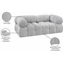  Manufacturer Color_Grey -- Ames 68" Grey Boucle Fabric Upholstered 2 pc Modular Loveseat IMAGE 11