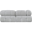  Manufacturer Color_Grey -- Ames 68" Grey Boucle Fabric Upholstered 2 pc Modular Loveseat IMAGE 3