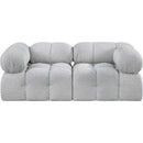  Manufacturer Color_Grey -- Ames 68" Grey Boucle Fabric Upholstered 2 pc Modular Loveseat IMAGE 4