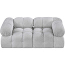  Manufacturer Color_Grey -- Ames 68" Grey Boucle Fabric Upholstered 2 pc Modular Loveseat IMAGE 5
