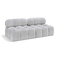  Manufacturer Color_Grey -- Ames 68" Grey Boucle Fabric Upholstered 2 pc Armless Modular Loveseat IMAGE 1