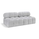  Manufacturer Color_Grey -- Ames 68" Grey Boucle Fabric Upholstered 2 pc Armless Modular Loveseat IMAGE 1