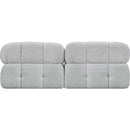  Manufacturer Color_Grey -- Ames 68" Grey Boucle Fabric Upholstered 2 pc Armless Modular Loveseat IMAGE 3