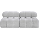  Manufacturer Color_Grey -- Ames 68" Grey Boucle Fabric Upholstered 2 pc Armless Modular Loveseat IMAGE 4