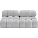  Manufacturer Color_Grey -- Ames 68" Grey Boucle Fabric Upholstered 2 pc Armless Modular Loveseat IMAGE 5