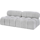  Manufacturer Color_Grey -- Ames 68" Grey Boucle Fabric Upholstered 2 pc Armless Modular Loveseat IMAGE 6
