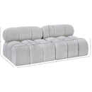  Manufacturer Color_Grey -- Ames 68" Grey Boucle Fabric Upholstered 2 pc Armless Modular Loveseat IMAGE 9