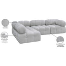  Manufacturer Color_Grey -- Ames 102" Grey Boucle Fabric Upholstered 4 pc Modular Sectional IMAGE 15