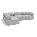  Manufacturer Color_Grey -- Ames 102" Grey Boucle Fabric Upholstered 4 pc Modular Sectional IMAGE 1