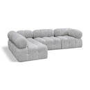  Manufacturer Color_Grey -- Ames 102" Grey Boucle Fabric Upholstered 4 pc Modular Sectional IMAGE 1