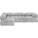  Manufacturer Color_Grey -- Ames 102" Grey Boucle Fabric Upholstered 4 pc Modular Sectional IMAGE 4