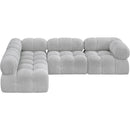  Manufacturer Color_Grey -- Ames 102" Grey Boucle Fabric Upholstered 4 pc Modular Sectional IMAGE 5