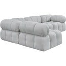  Manufacturer Color_Grey -- Ames 102" Grey Boucle Fabric Upholstered 4 pc Modular Sectional IMAGE 6