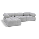  Manufacturer Color_Grey -- Ames 102" Grey Boucle Fabric Upholstered 4 pc Modular Sectional IMAGE 1