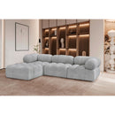  Manufacturer Color_Grey -- Ames 102" Grey Boucle Fabric Upholstered 4 pc Modular Sectional IMAGE 2