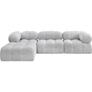  Manufacturer Color_Grey -- Ames 102" Grey Boucle Fabric Upholstered 4 pc Modular Sectional IMAGE 4