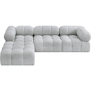  Manufacturer Color_Grey -- Ames 102" Grey Boucle Fabric Upholstered 4 pc Modular Sectional IMAGE 5