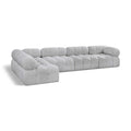  Manufacturer Color_Grey -- Ames 136" Grey Boucle Fabric Upholstered 5 pc Modular Sectional IMAGE 1