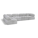  Manufacturer Color_Grey -- Ames 136" Grey Boucle Fabric Upholstered 5 pc Modular Sectional IMAGE 1