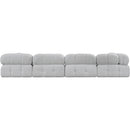  Manufacturer Color_Grey -- Ames 136" Grey Boucle Fabric Upholstered 5 pc Modular Sectional IMAGE 3