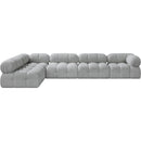  Manufacturer Color_Grey -- Ames 136" Grey Boucle Fabric Upholstered 5 pc Modular Sectional IMAGE 4