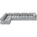  Manufacturer Color_Grey -- Ames 136" Grey Boucle Fabric Upholstered 5 pc Modular Sectional IMAGE 5