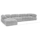  Manufacturer Color_Grey -- Ames 136" Grey Boucle Fabric Upholstered 5 pc Modular Sectional IMAGE 13