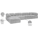  Manufacturer Color_Grey -- Ames 136" Grey Boucle Fabric Upholstered 5 pc Modular Sectional IMAGE 14