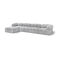  Manufacturer Color_Grey -- Ames 136" Grey Boucle Fabric Upholstered 5 pc Modular Sectional IMAGE 1