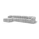  Manufacturer Color_Grey -- Ames 136" Grey Boucle Fabric Upholstered 5 pc Modular Sectional IMAGE 1