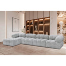  Manufacturer Color_Grey -- Ames 136" Grey Boucle Fabric Upholstered 5 pc Modular Sectional IMAGE 2