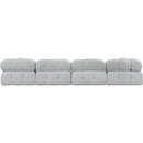  Manufacturer Color_Grey -- Ames 136" Grey Boucle Fabric Upholstered 5 pc Modular Sectional IMAGE 3