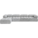 Manufacturer Color_Grey -- Ames 136" Grey Boucle Fabric Upholstered 5 pc Modular Sectional IMAGE 4