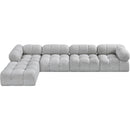  Manufacturer Color_Grey -- Ames 136" Grey Boucle Fabric Upholstered 5 pc Modular Sectional IMAGE 5