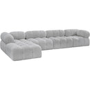  Manufacturer Color_Grey -- Ames 136" Grey Boucle Fabric Upholstered 5 pc Modular Sectional IMAGE 6