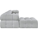  Manufacturer Color_Grey -- Ames 136" Grey Boucle Fabric Upholstered 5 pc Modular Sectional IMAGE 7