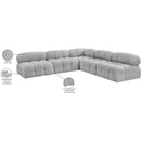  Manufacturer Color_Grey -- Ames 102" Grey Boucle Fabric Upholstered 5 pc Modular Sectional IMAGE 12